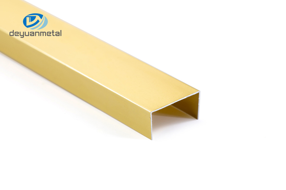 Анодированный цвет золота Alu алюминиевой толщины 6063 канала 0.8-1.2mm профиля u материальный